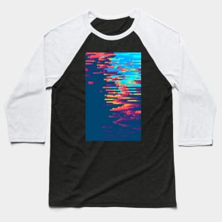 Summer Sky Glitch Contemporary Artwork Baseball T-Shirt